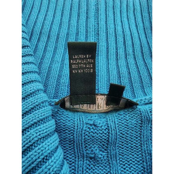 Lauren Ralph Lauren Sweater Womens Medium Silk Cashmere Shawl Collar Cable - Picture 8 of 11